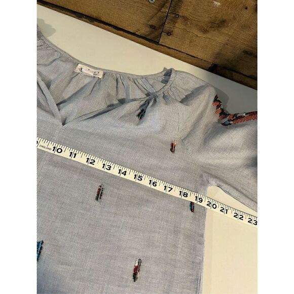 Velvet cotton embroidered blouse - Picture 6 of 8